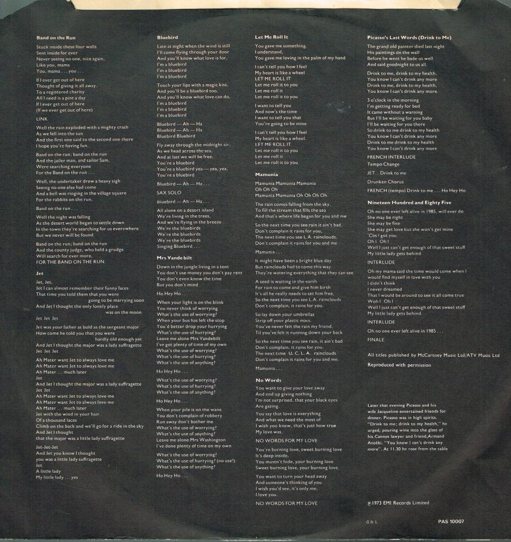 Paul McCartney And Wings - Band On The Run - Lp