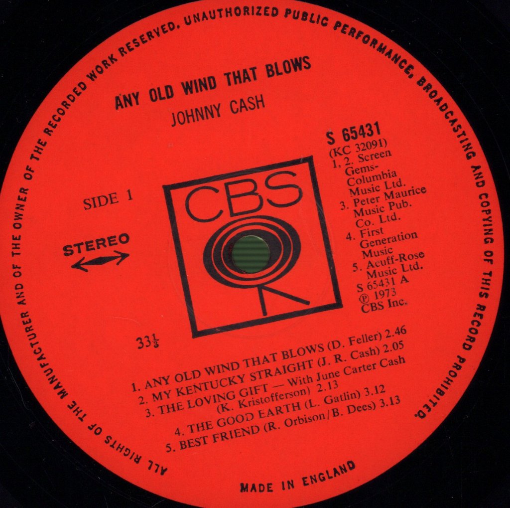 Johnny Cash - Any Old Wind That Blows - Lp