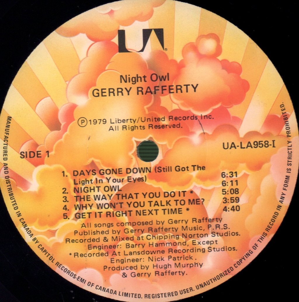 Gerry Rafferty - Night Owl - Lp
