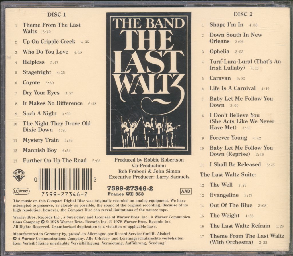 Band - Last Waltz - Double Cd