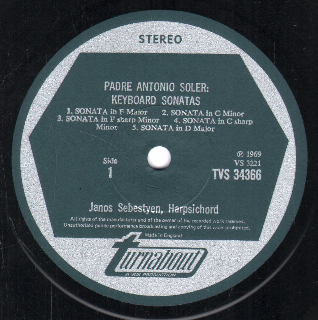 Janos Sebestyen - Soler Keyboard Sonatas - Lp