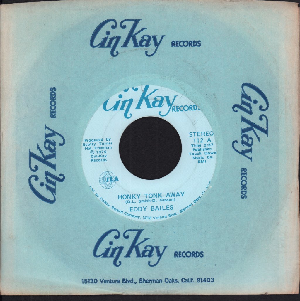 Eddy Bailes - Honky Tonk Away - 7 Inch