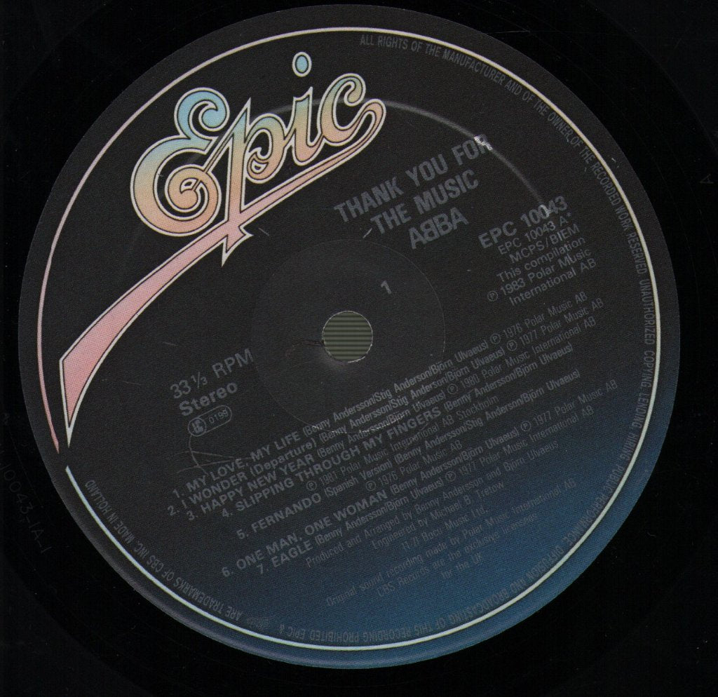 ABBA - Thank You For The Music (A Collection Of Love Songs) - Lp