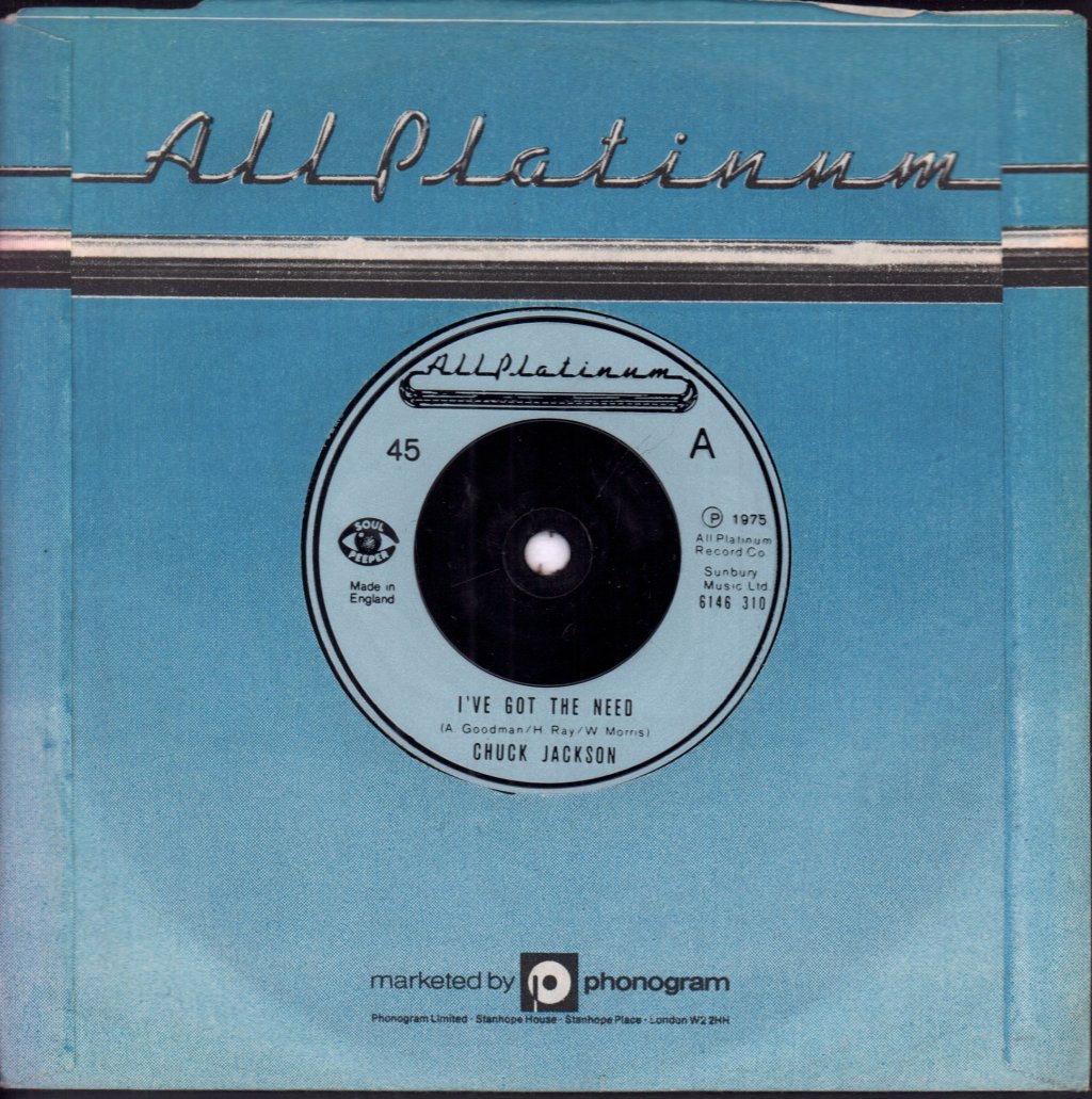 Chuck Jackson - I've Got The Need - 7 Inch