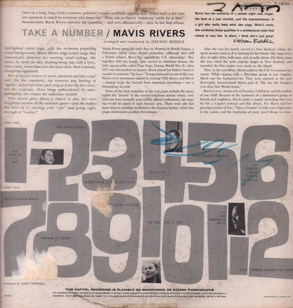 Mavis Rivers - Take A Number - Lp