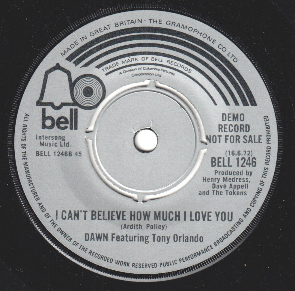 Dawn Featuring Tony Orlando - Vaya Con Dios - 7 Inch