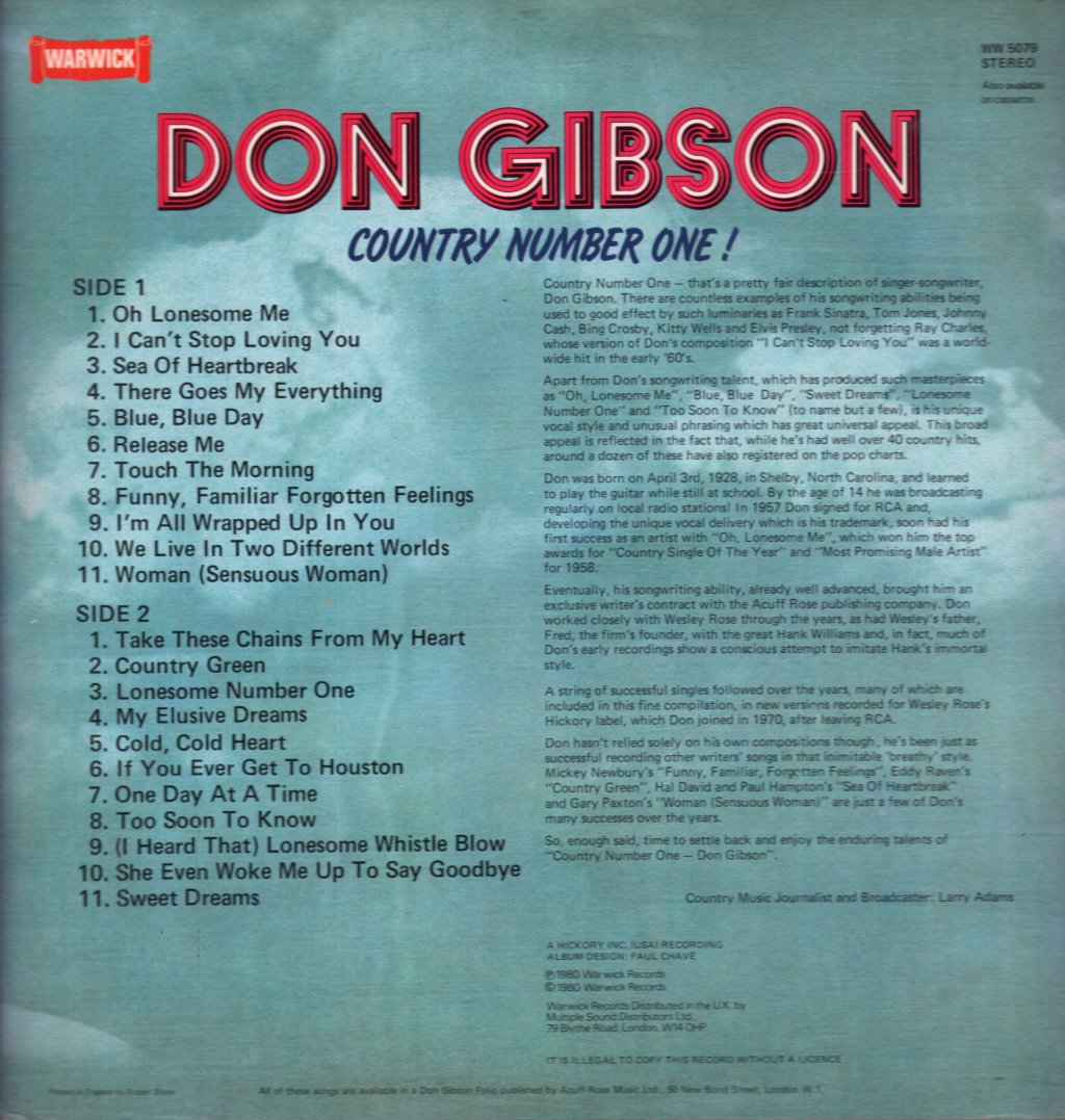 Don Gibson - Country Number One - Lp