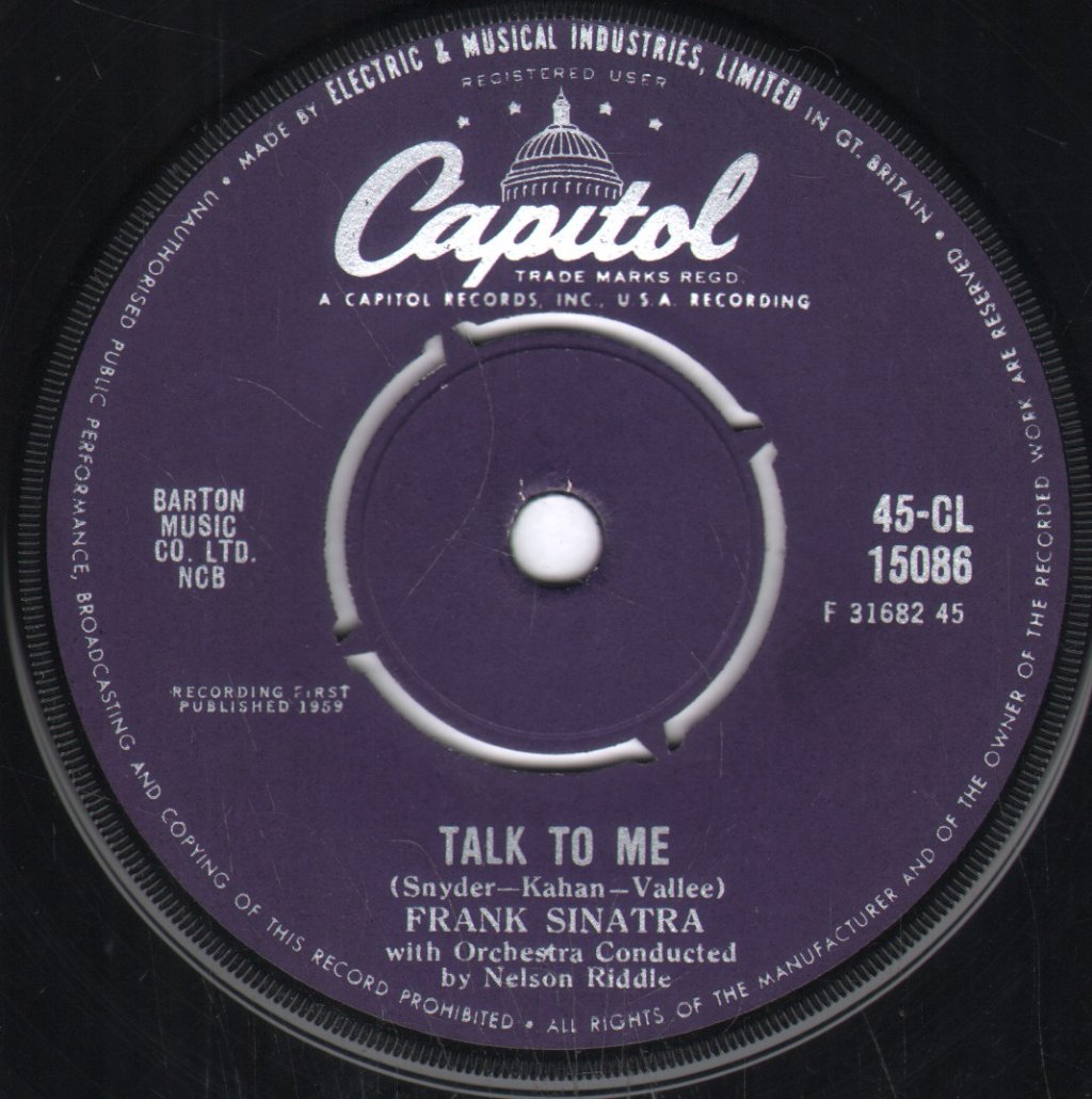 Frank Sinatra - Talk To Me - 7 Inch