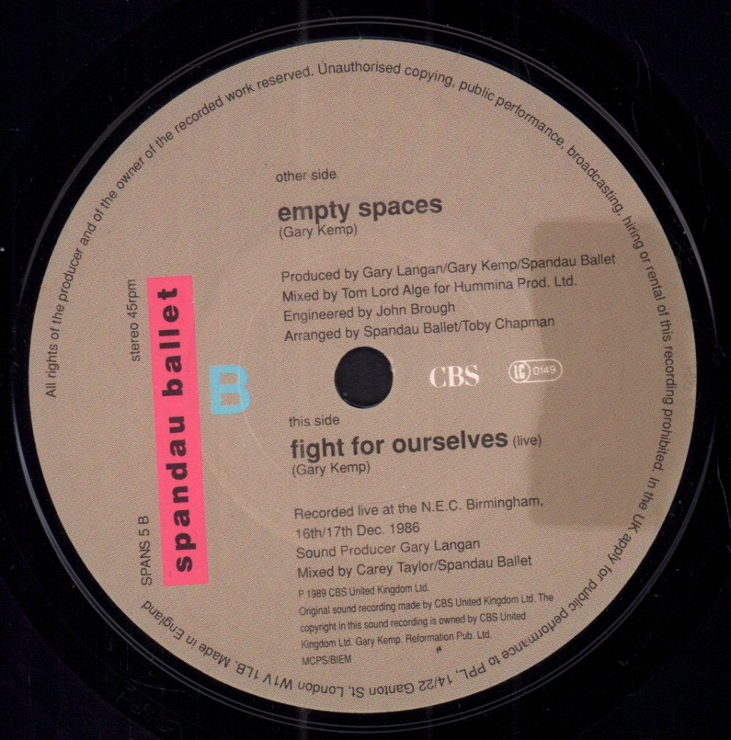 Spandau Ballet - Empty Spaces - 7 Inch