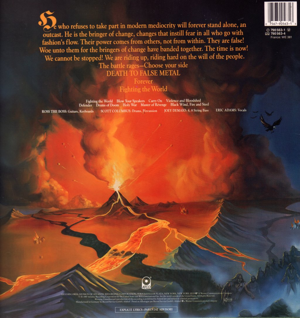 Manowar - Fighting The World - Lp