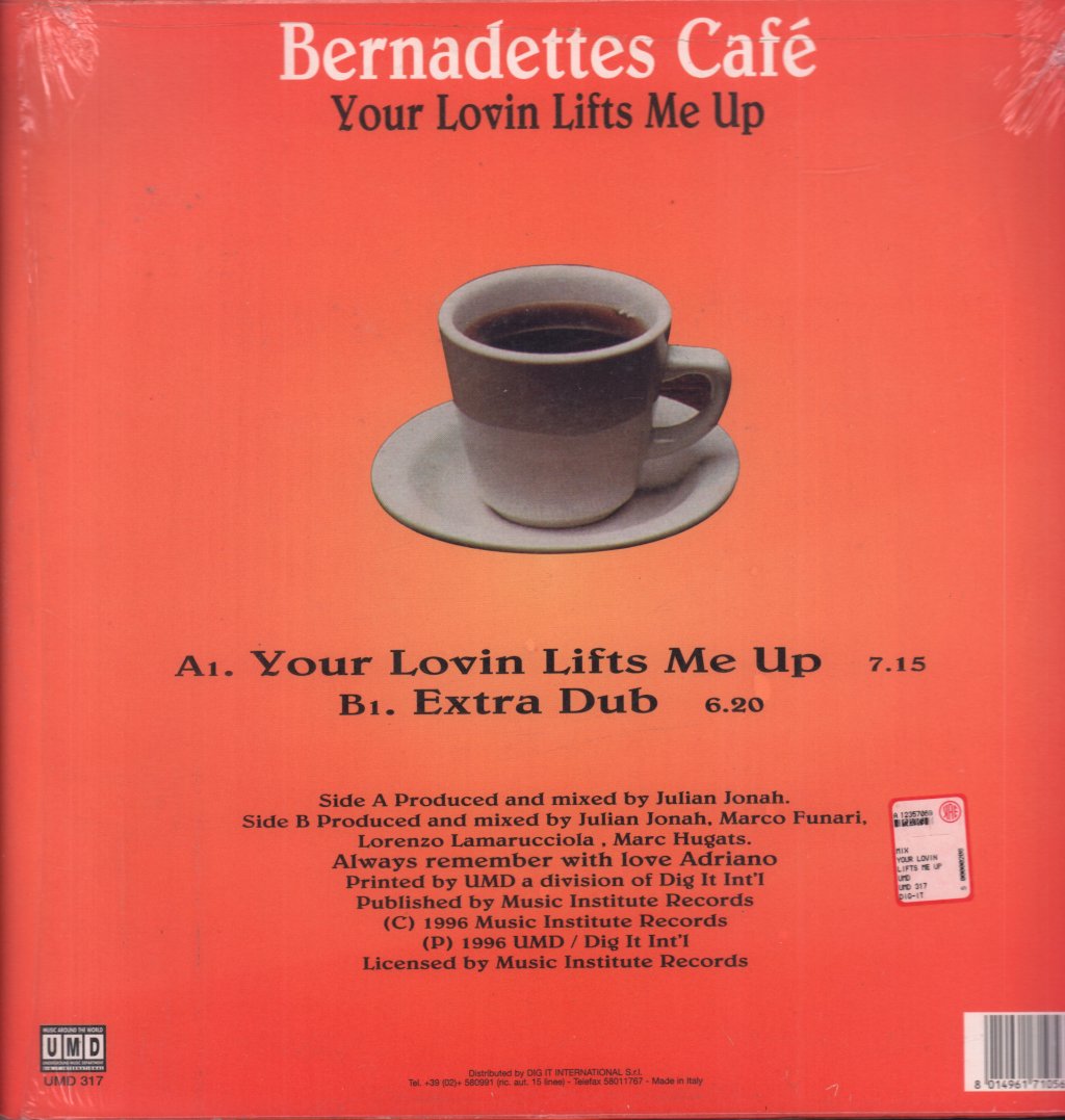 Bernadettes Cafe - Your Lovin Lifts Me Up - 12 Inch