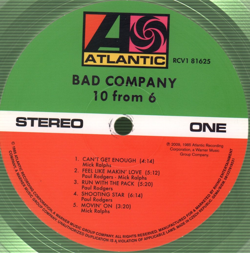 Bad Company - 10 From 6 - Lp