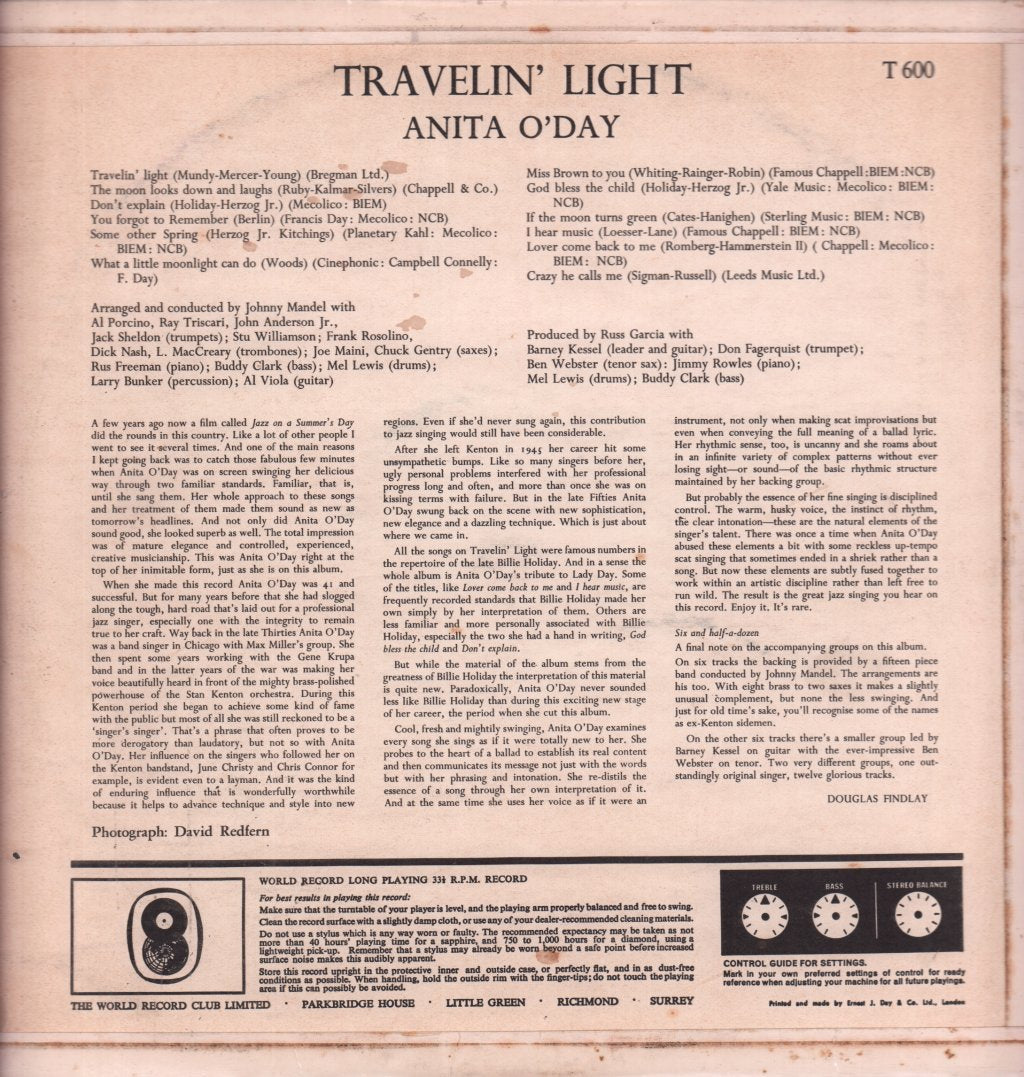 Anita O'Day - Trav'lin' Light - Lp