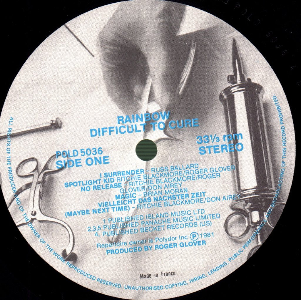 Rainbow - Difficult To Cure - Lp
