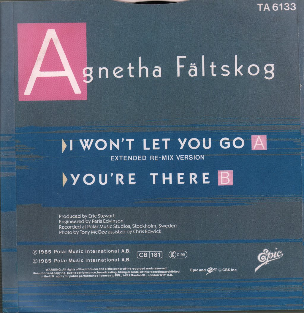 Agnetha Fältskog - I Won't Let You Go - 12 Inch