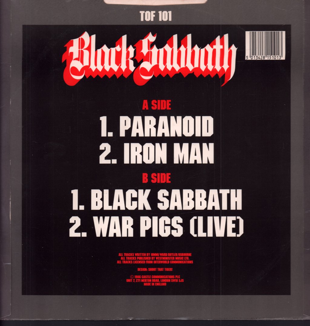 Black Sabbath - Paranoid - 12 Inch