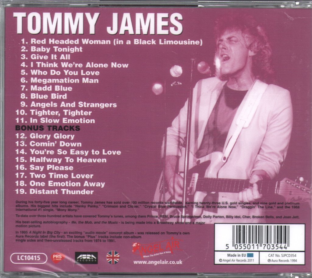 Tommy James - A Night In Big City....Plus - Cd