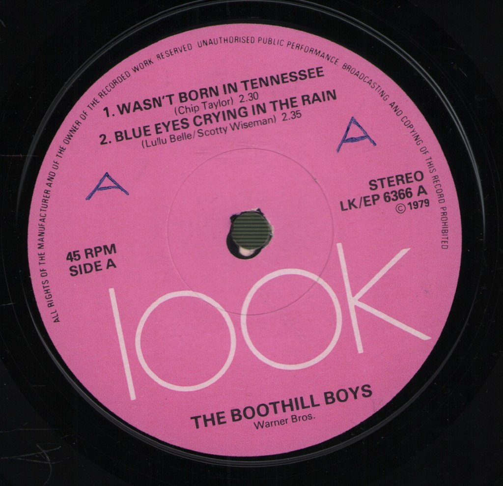 Boothill Boys - I Wasn't Born In Tennessee - 7 Inch