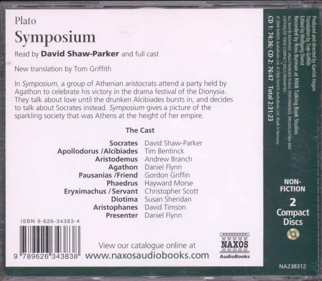 Plato (5) - Symposium - Double Cd