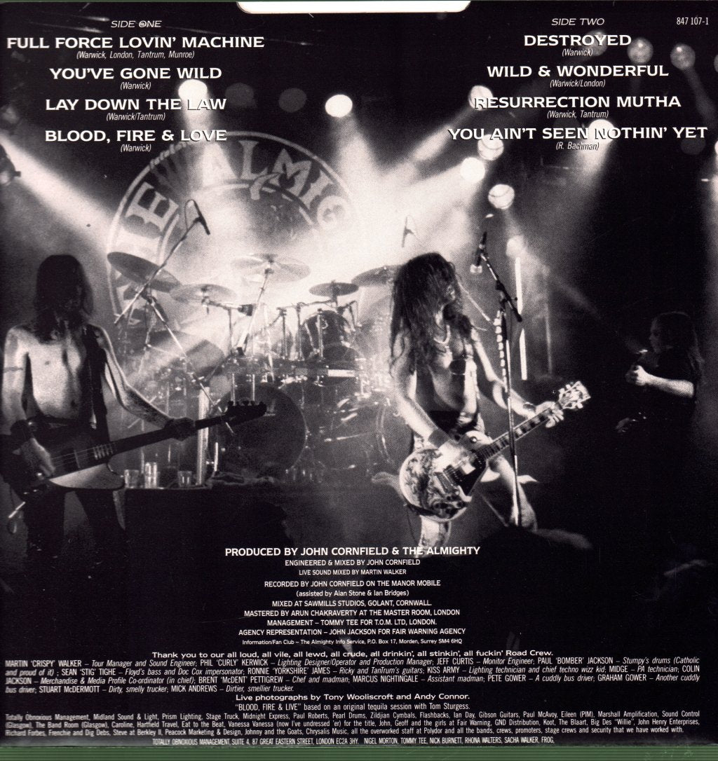 Almighty - Blood, Fire And Live - Lp