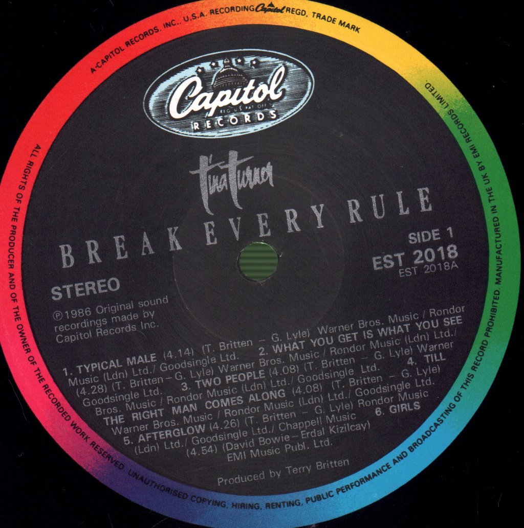 Tina Turner - Break Every Rule - Lp