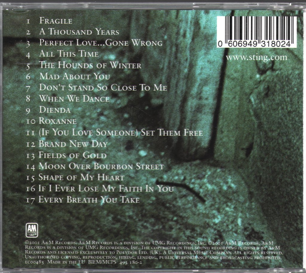 Sting - ...All This Time - Cd