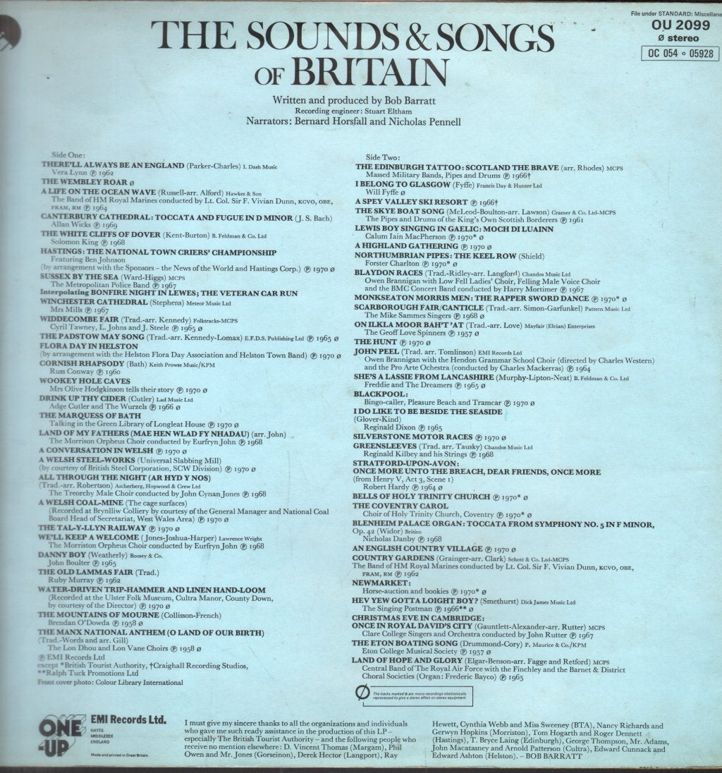 Bernard Horsfall and Nicholas Pennell - Sounds And Songs Of Britain - Lp
