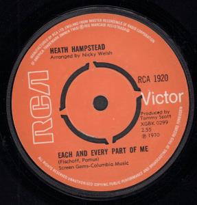 Heath Hampstead - Each And Every Part Of Me - 7 Inch