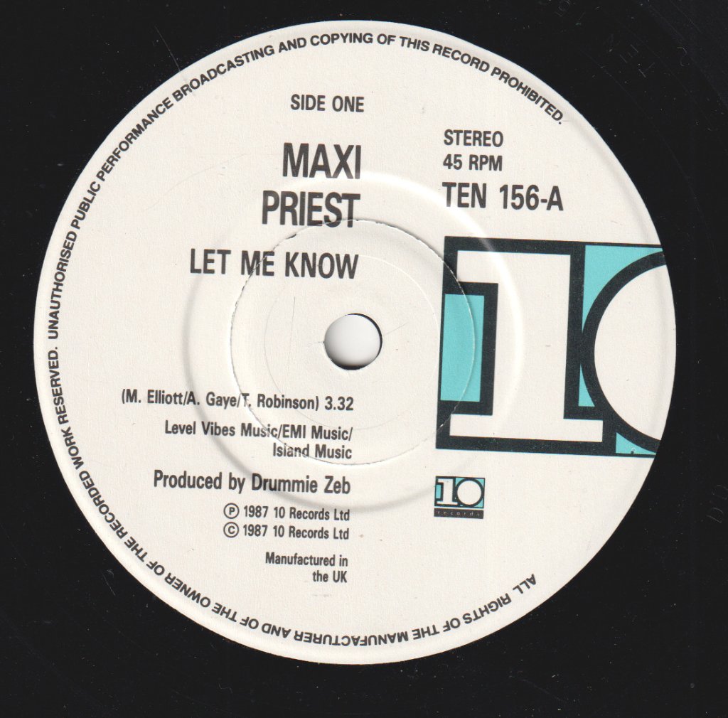 Maxi Priest - Let Me Know - 7 Inch