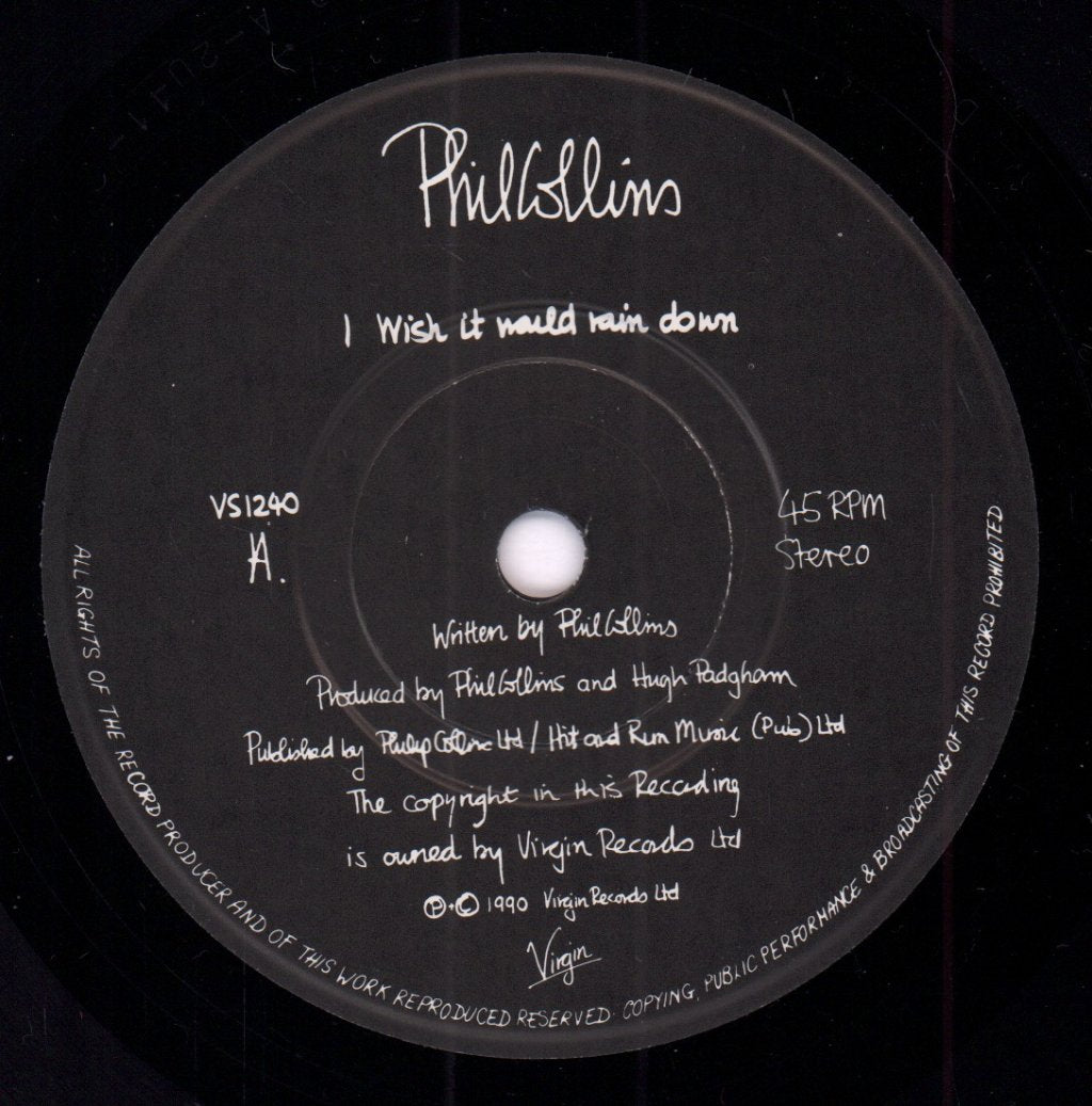 Phil Collins - I Wish It Would Rain Down - 7 Inch