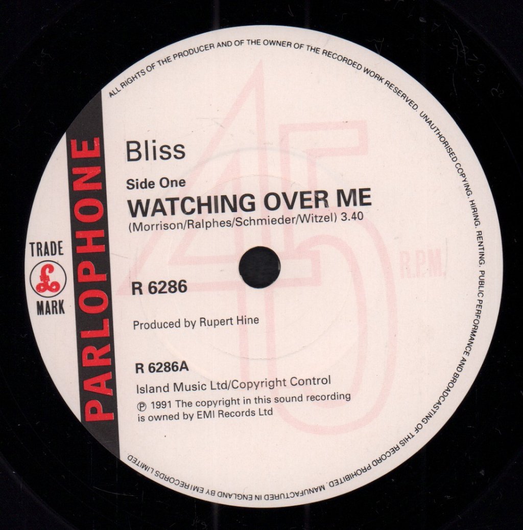 Bliss (Late 80'S/90'S Group) - Watching Over Me - 7 Inch