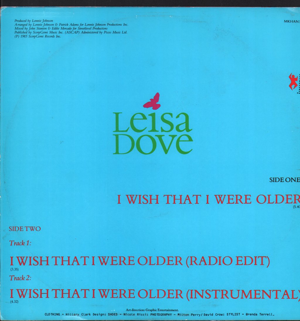Leisa Dove - I Wish I Were Older - 12 Inch