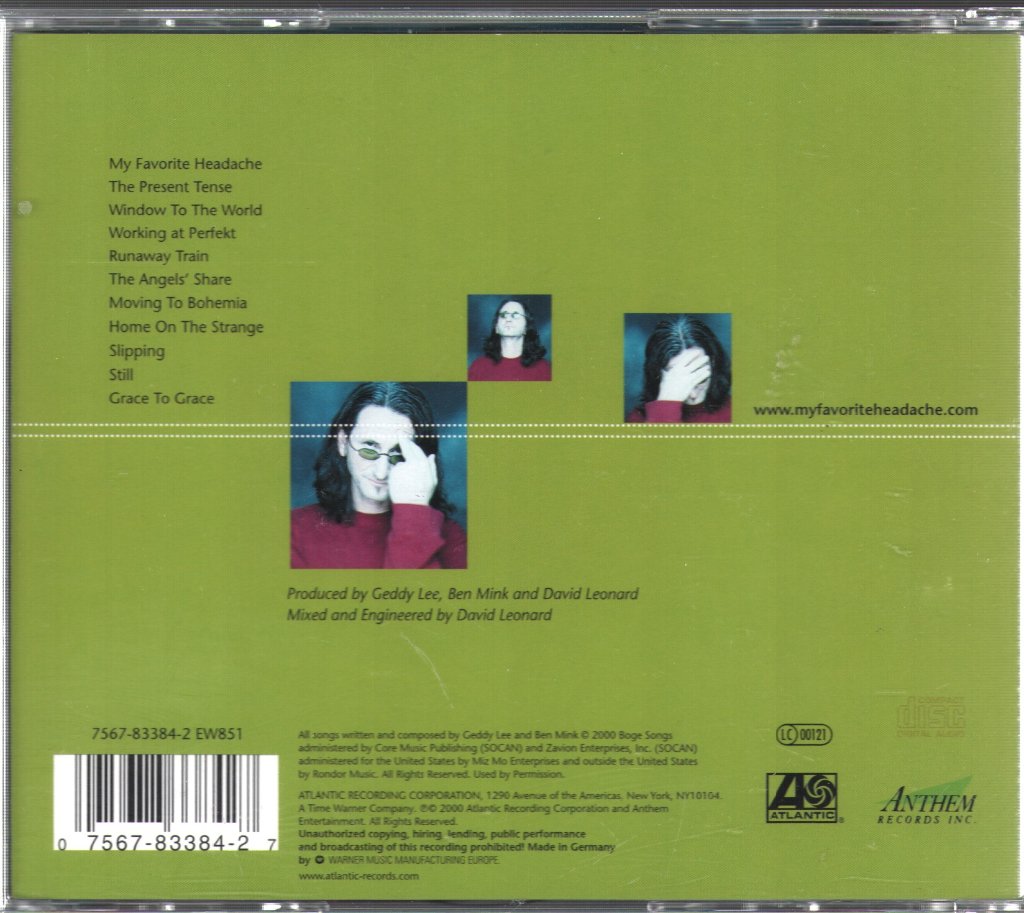 Geddy Lee - My Favorite Headache - Cd