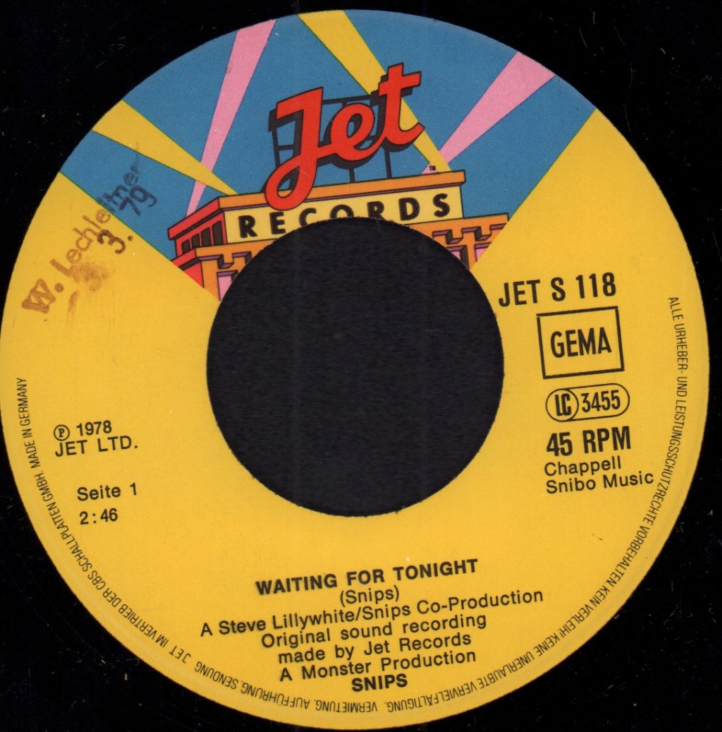 Snips - Waiting For Tonight - 7 Inch
