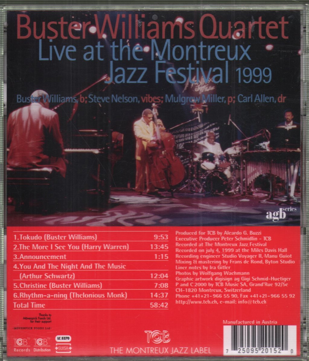 Buster Williams Quartet - Live At The Montreux Jazz Festival - Cd