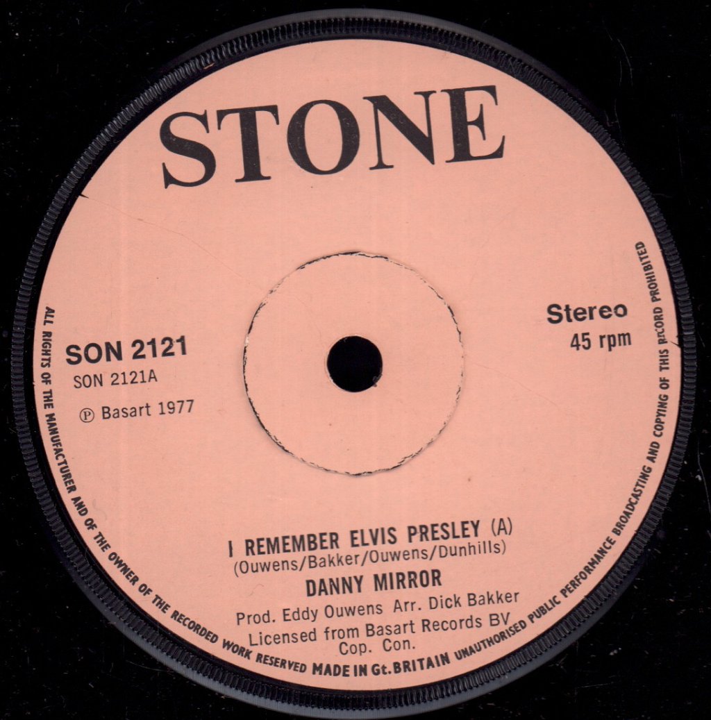 Danny Mirror - I Remember Elvis Presley - 7 Inch