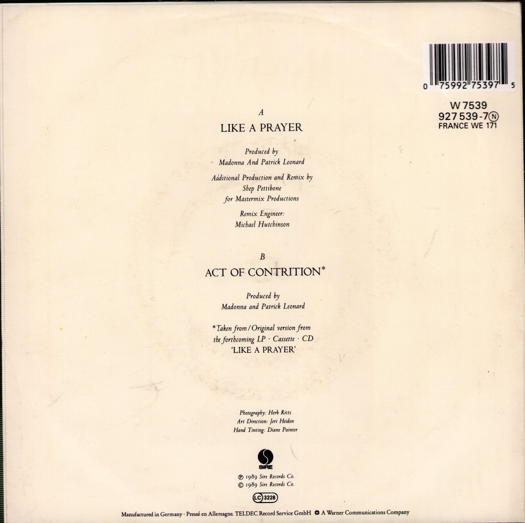 Madonna - Like A Prayer - 7 Inch