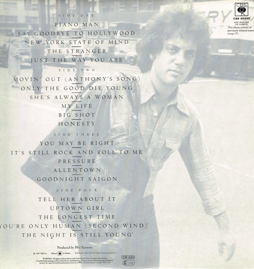 Billy Joel - Greatest Hits Volume 1 And Volume 2 - Double Lp