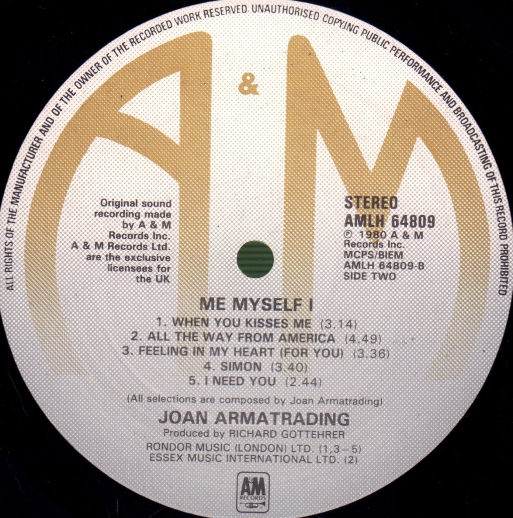 Joan Armatrading - Me Myself I - Lp