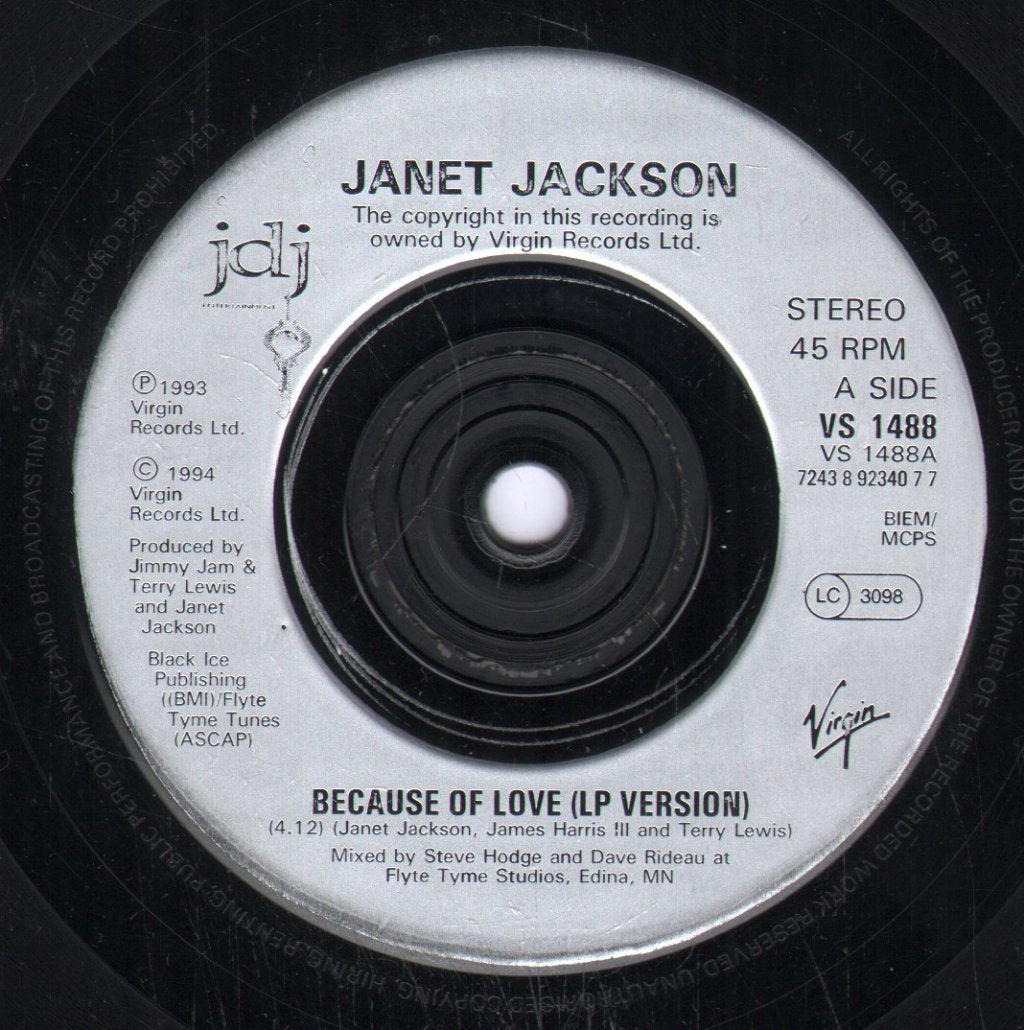 Janet Jackson - Because Of Love - 7 Inch