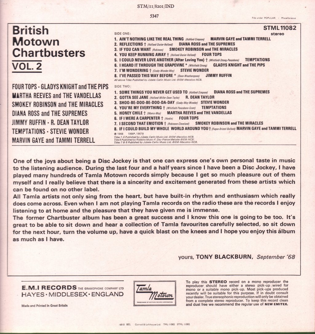 Various Artists - British Motown Chartbusters Vol 2 - Lp