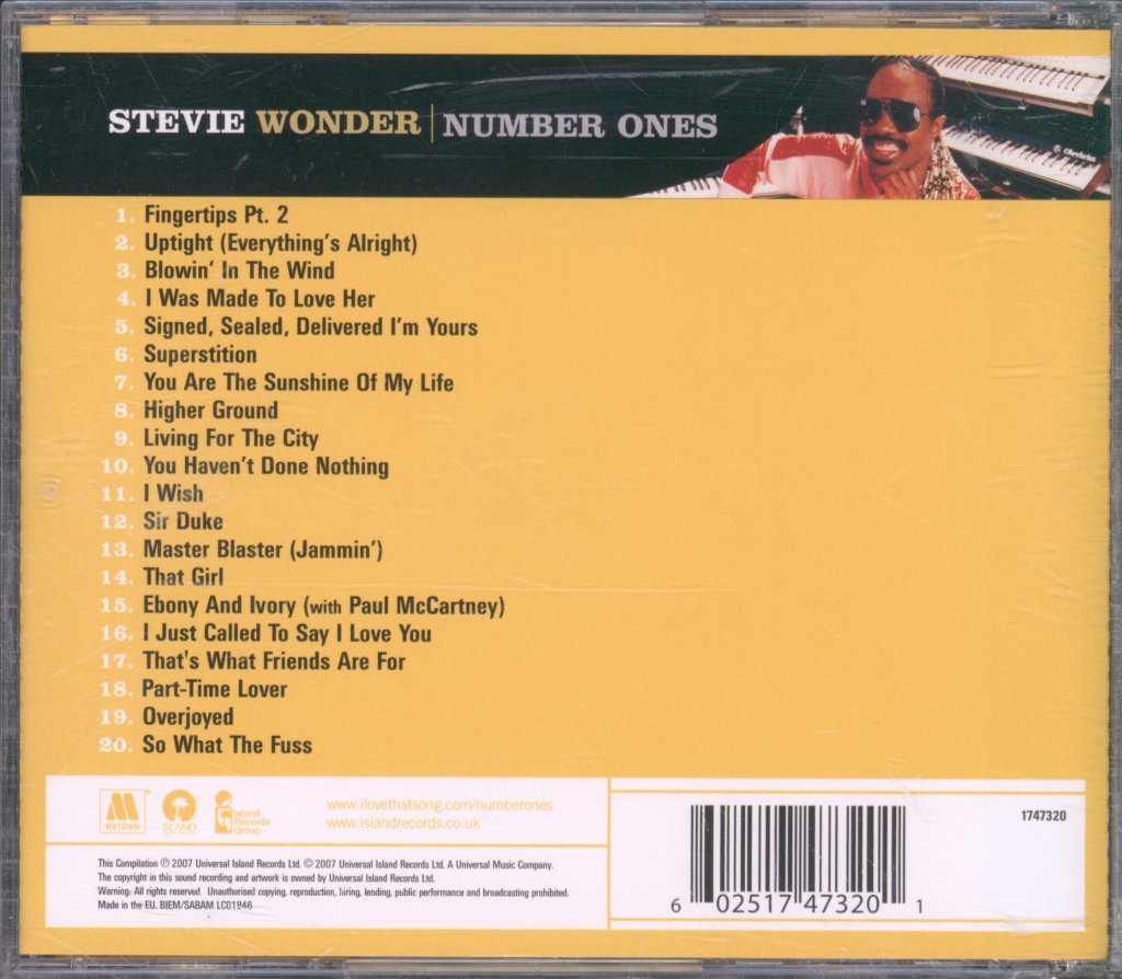 Stevie Wonder - Number Ones - Cd