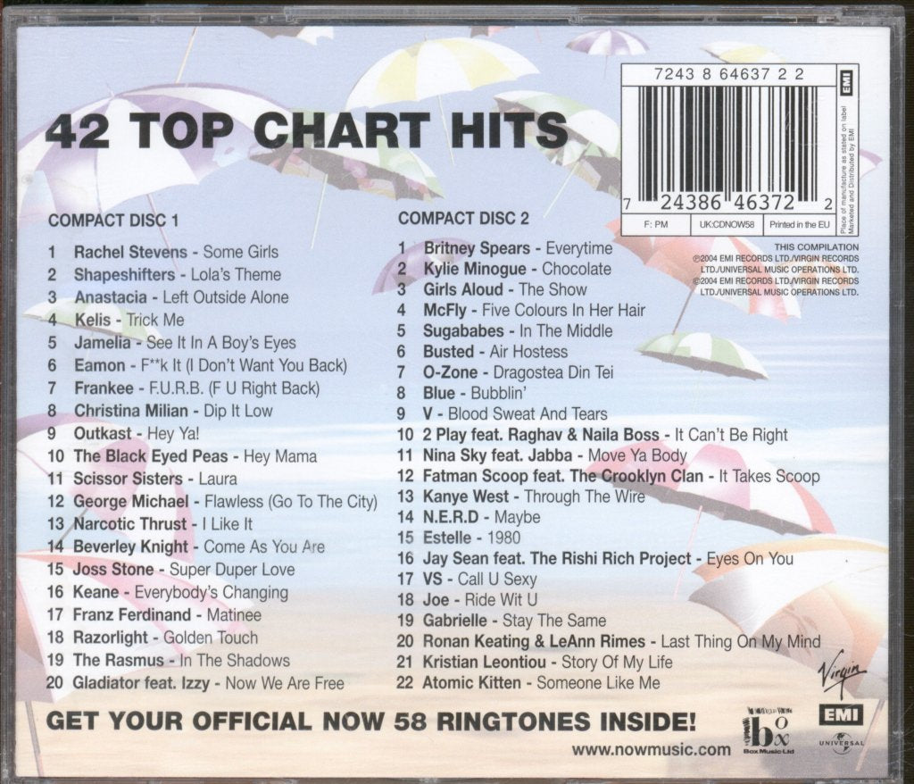 Various Artists - Now That's What I Call Music 58 - Double Cd