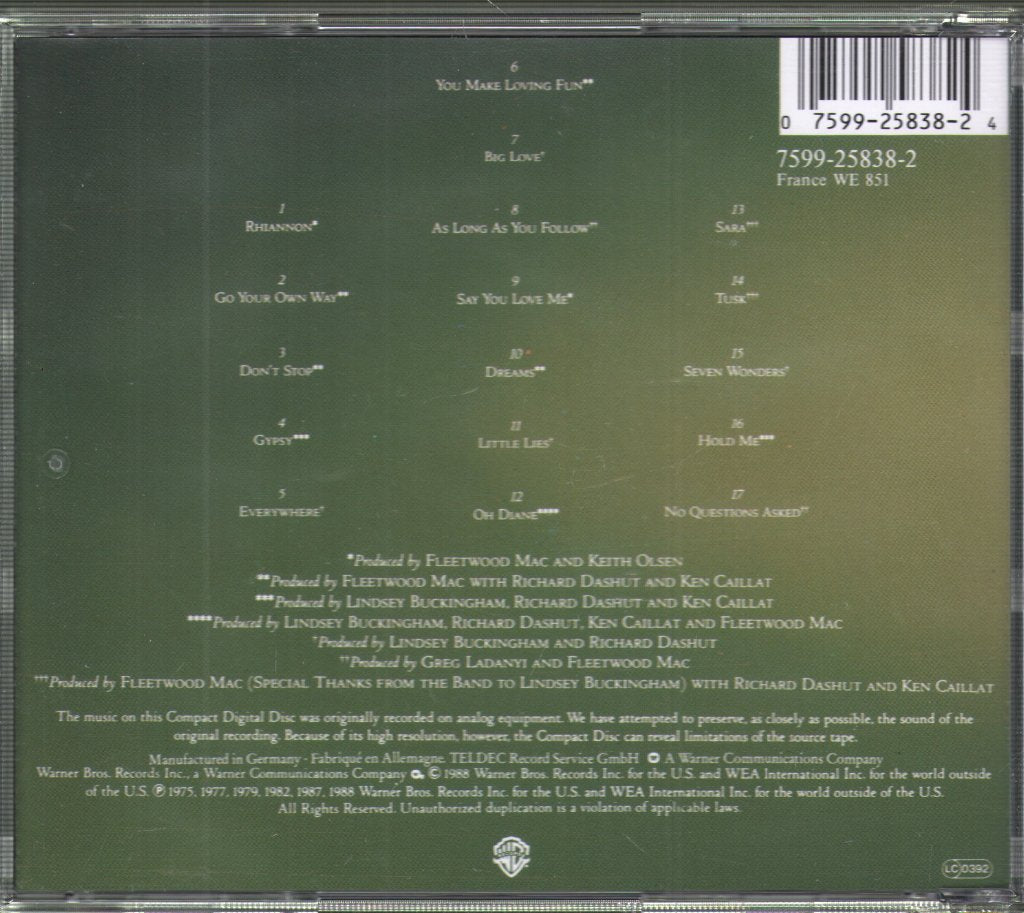 Fleetwood Mac - Greatest Hits - Cd