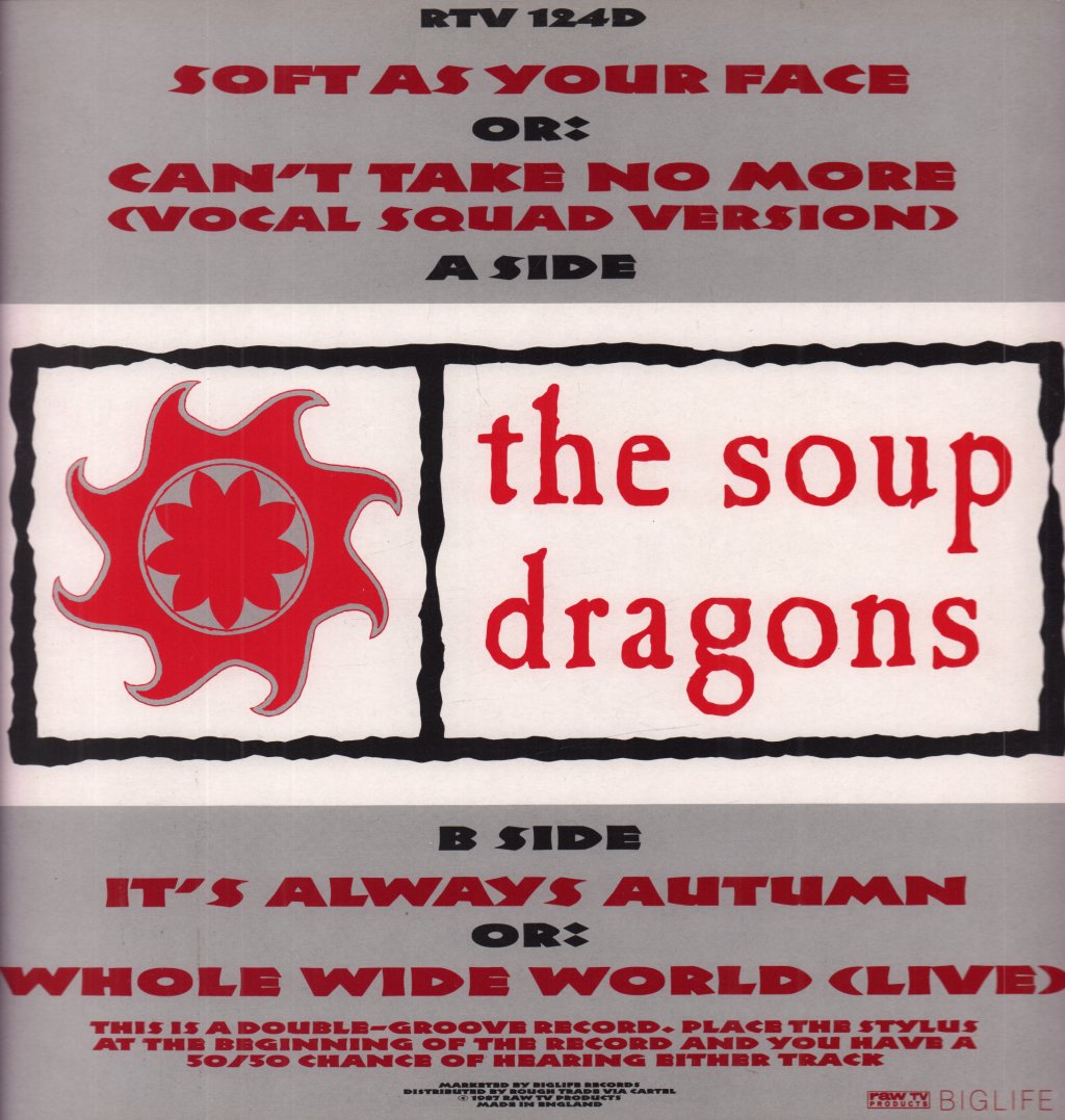 Soup Dragons - Soft As Your Face - 12 Inch