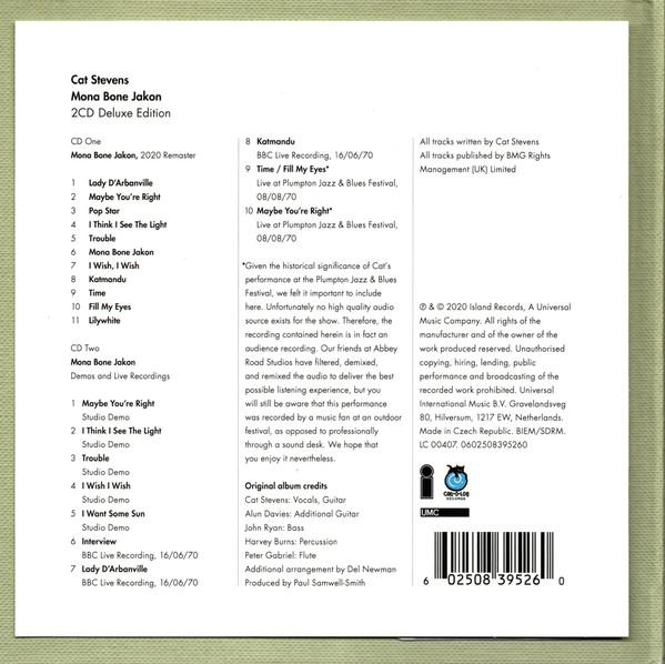 Cat Stevens - Mona Bone Jakon - Double Cd