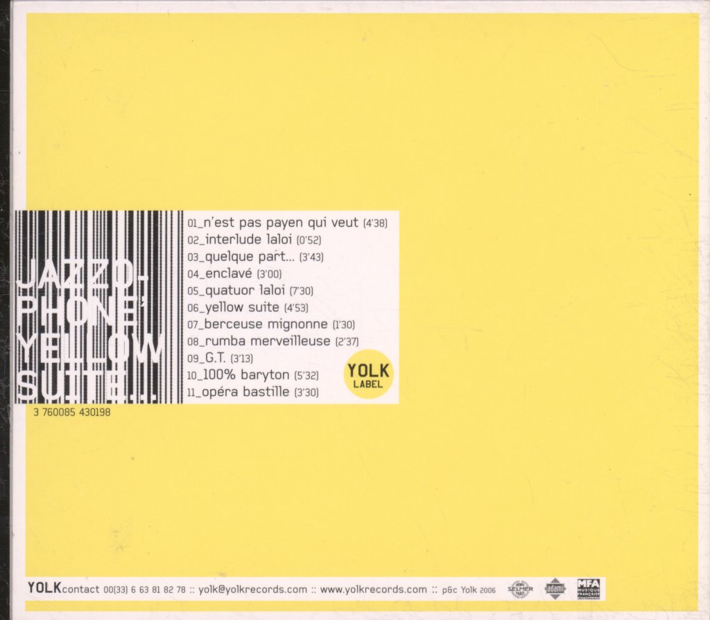 Jazzophone Quartet - Yellow Suite - Cd