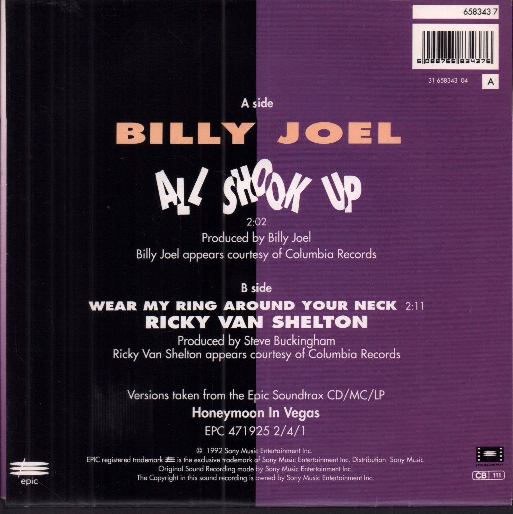 Billy Joel - All Shook Up - 7 Inch