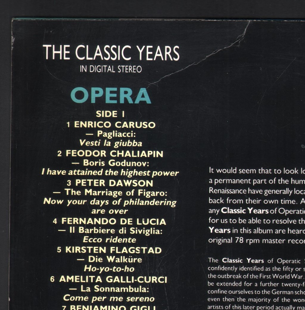 Various Artists - Opera 1904 to 1935 - Lp