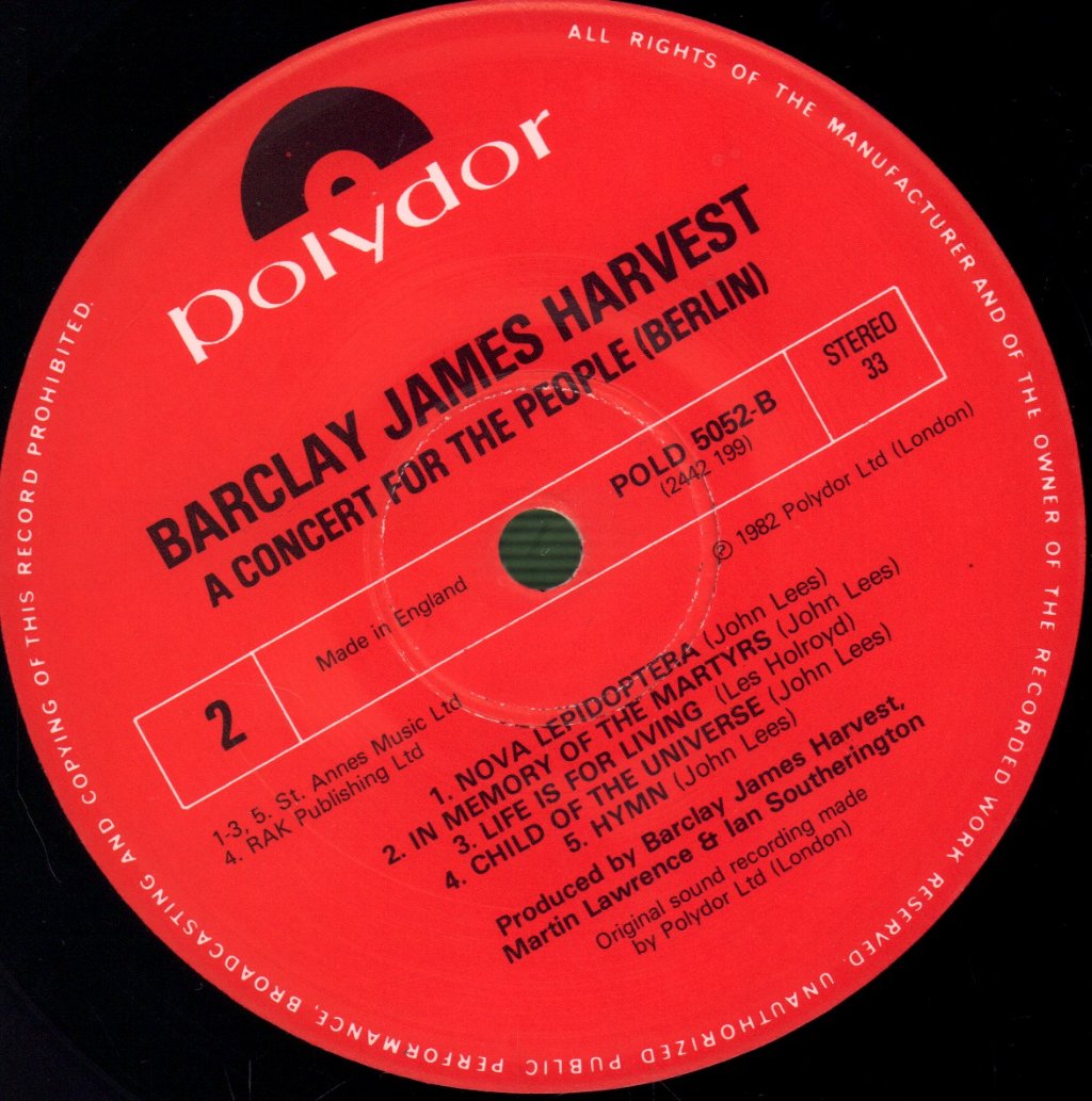 Barclay James Harvest - A Concert For The People (Berlin) - Lp